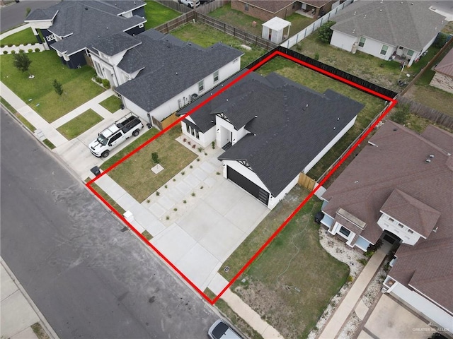 1809 W Hayes Ave, Alton, TX 78573 - aerial perspective of suburban area with property boundaries highlighted