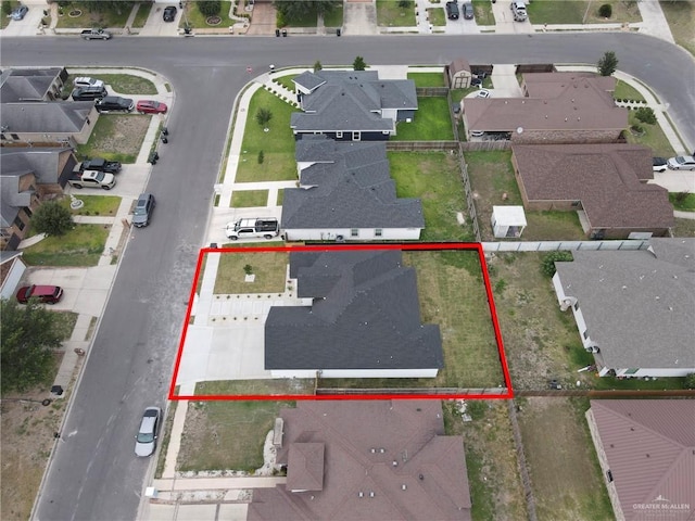 1809 W Hayes Ave, Alton, TX 78573 - aerial perspective of suburban area with property boundaries highlighted