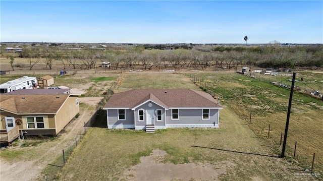 drone / aerial view with a rural view