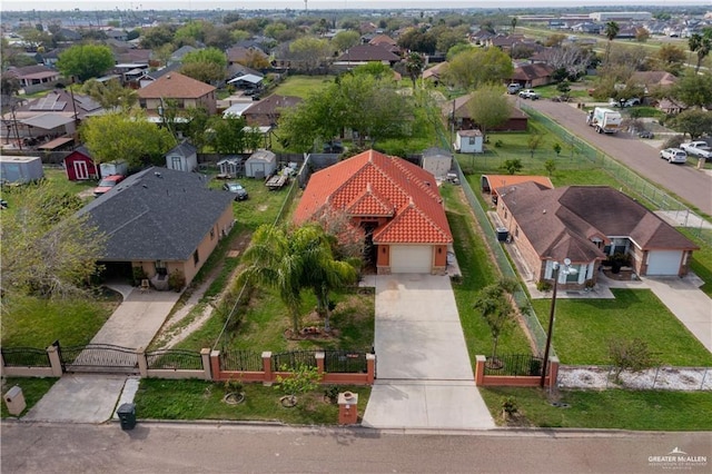 drone / aerial view with a residential view