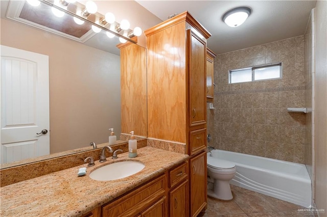 513 E Shasta Ave, Mcallen, TX 78504 - full bath featuring vanity, tile patterned floors, and shower / tub combination