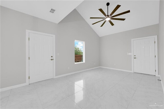 kitchen featuring pendant lighting, sink, ceiling fan, white cabinets, and stainless steel electric range oven