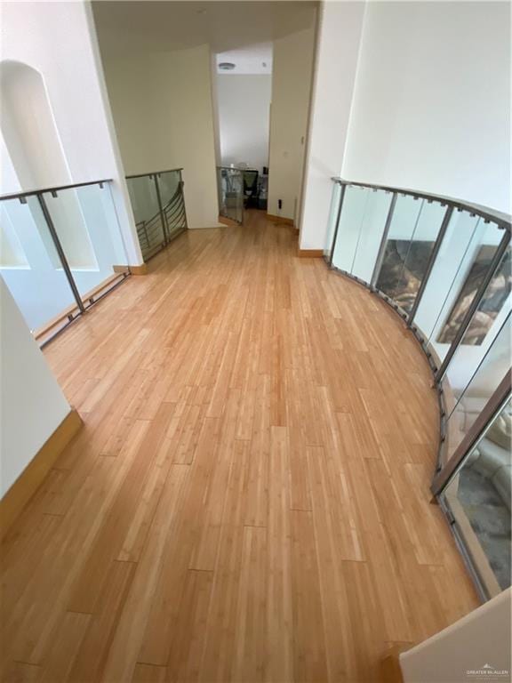 unfurnished room featuring light hardwood / wood-style flooring