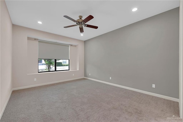 1425 Ozark Ave, Mcallen, TX 78504 - unfurnished room featuring carpet, a ceiling fan, baseboards, and recessed lighting