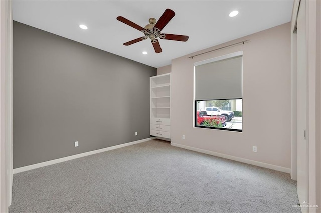 1425 Ozark Ave, Mcallen, TX 78504 - carpeted spare room featuring a ceiling fan, recessed lighting, and baseboards