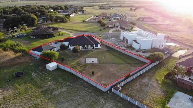 2511 Wisteria St, Rio Grande City, TX 78582 - aerial perspective of suburban area featuring property parcel outlined