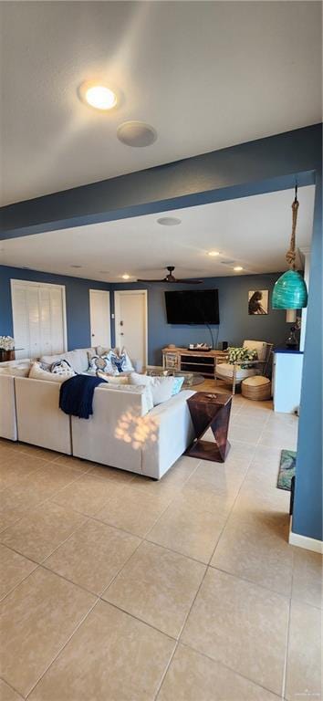 6201 Padre Blvd Unit 308, South Padre Island, TX 78597 - living room with light tile patterned flooring