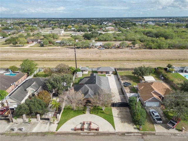 birds eye view of property with a residential view