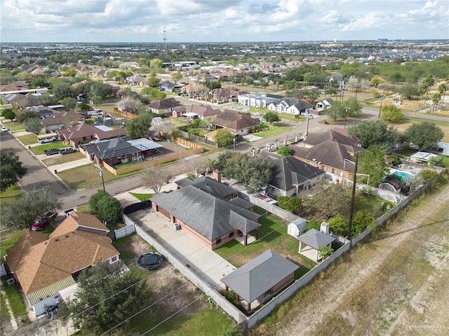 aerial view with a residential view