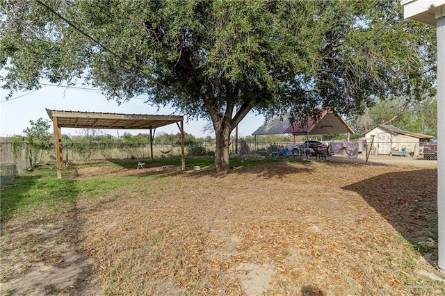 view of yard with fence