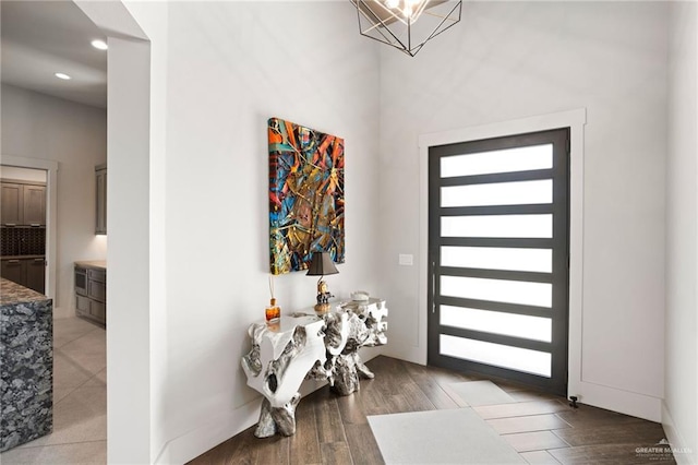 foyer featuring light hardwood / wood-style flooring