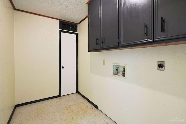 3208 Kiwi Ave, Mcallen, TX 78504 - laundry area with cabinet space, hookup for an electric dryer, hookup for a washing machine, light flooring, and baseboards