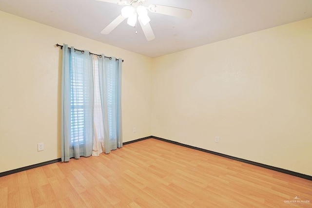 3208 Kiwi Ave, Mcallen, TX 78504 - empty room with light wood finished floors, a ceiling fan, and baseboards