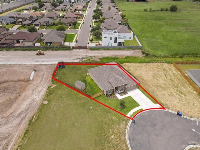 bird's eye view featuring a residential view