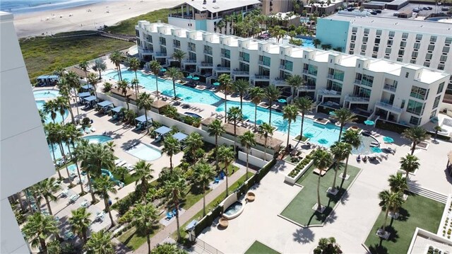 310 Padre Blvd, South Padre Island, TX 78597 - drone / aerial view of a pool area and nearby beach