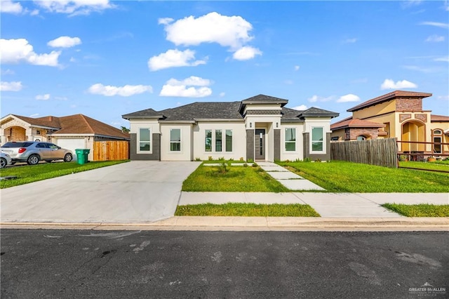 view of front of home with a front yard