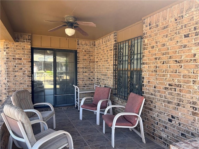 view of patio / terrace with ceiling fan