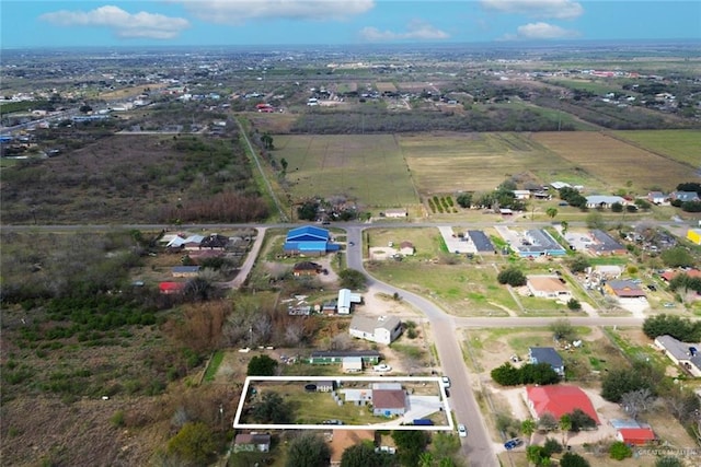 bird's eye view with a rural view