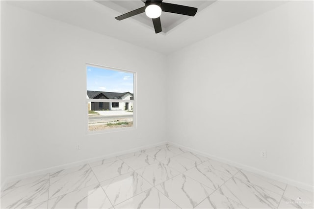 1922 Lime St, San Juan, TX 78589 - empty room with baseboards, light marble finish flooring, and a ceiling fan