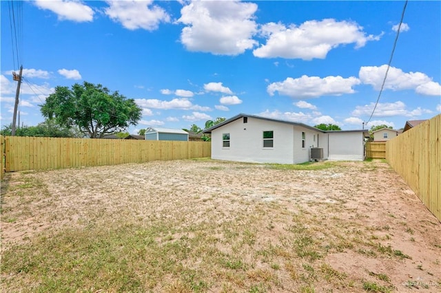 314 N Veterans Blvd, Edinburg, TX 78541 - rear view of property featuring central air condition unit and a fenced backyard