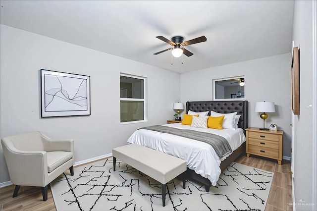 314 N Veterans Blvd, Edinburg, TX 78541 - bedroom with wood finished floors and ceiling fan