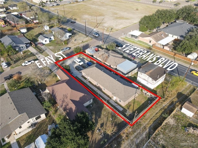 722 E Fay St, Edinburg, TX 78539 - aerial view of residential area featuring property boundaries highlighted