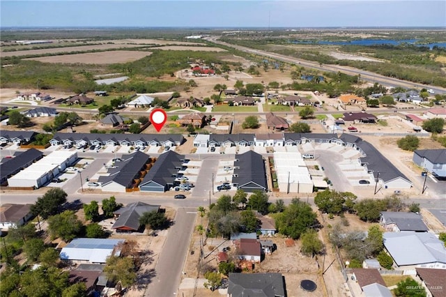 aerial view with a residential view