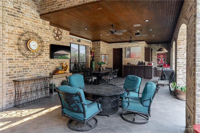 view of patio / terrace with ceiling fan