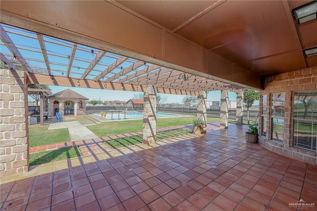 view of patio / terrace with an outdoor pool