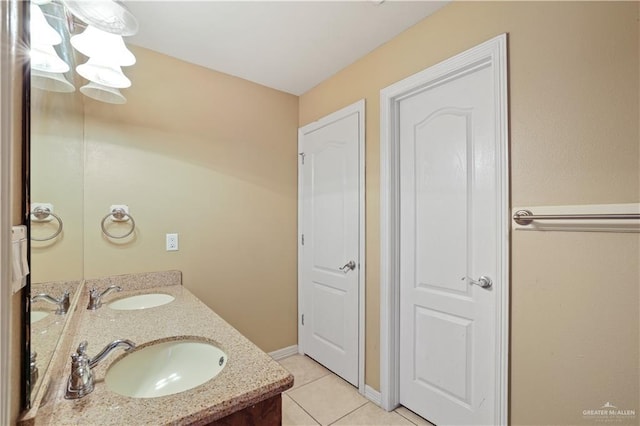 5212 N Huisache St, Pharr, TX 78577 - full bathroom featuring tile patterned flooring, a sink, and double vanity