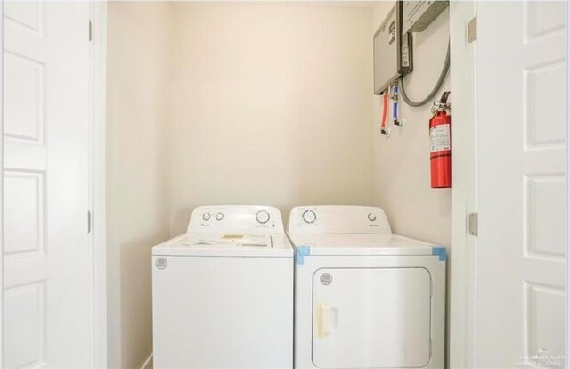 laundry area featuring washer and dryer