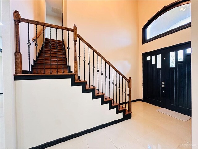 3106 Salvador Ave, Edinburg, TX 78539 - foyer with stairway and a high ceiling