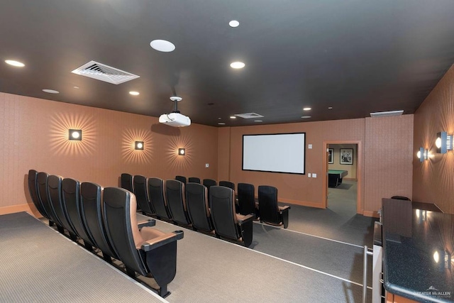 310 Padre Blvd Unit 2306, South Padre Island, TX 78597 - carpeted cinema with baseboards and recessed lighting
