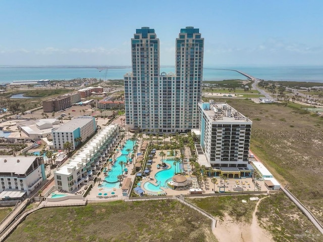 310 Padre Blvd Unit 2306, South Padre Island, TX 78597 - view of urban area featuring a pool and a large body of water