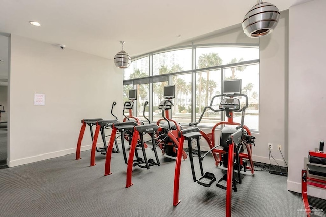 310 Padre Blvd Unit 2306, South Padre Island, TX 78597 - gym featuring plenty of natural light and recessed lighting