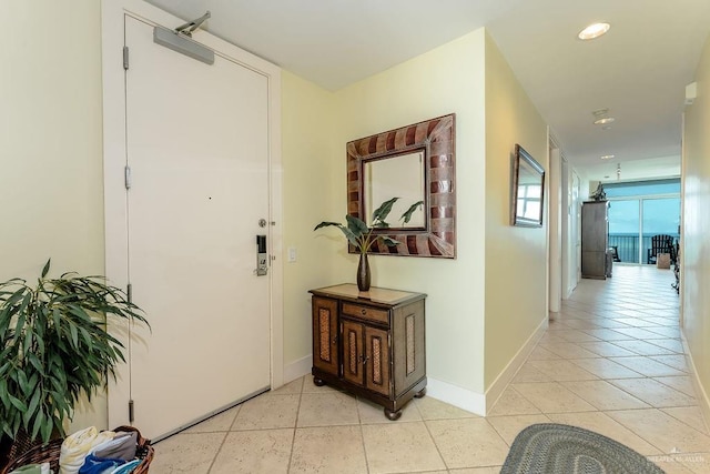 310 Padre Blvd Unit 2306, South Padre Island, TX 78597 - hall with light tile patterned floors and recessed lighting