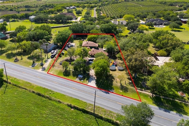 aerial view with a rural view