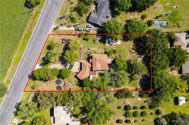 aerial view featuring a residential view