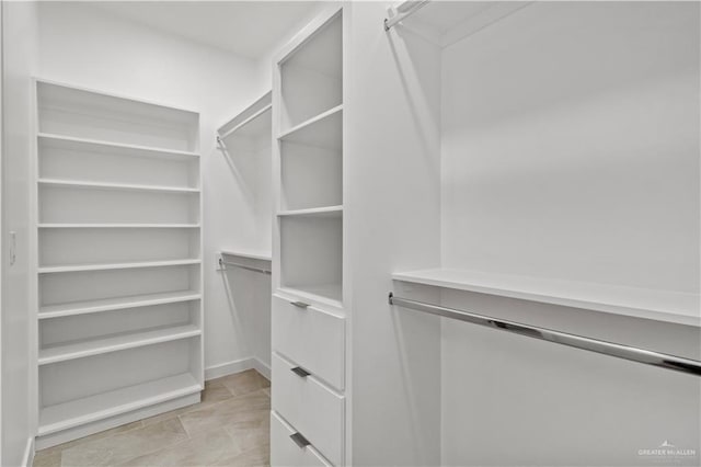 view of walk in closet