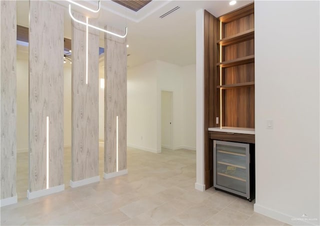 interior space featuring wine cooler