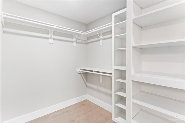 spacious closet featuring hardwood / wood-style floors