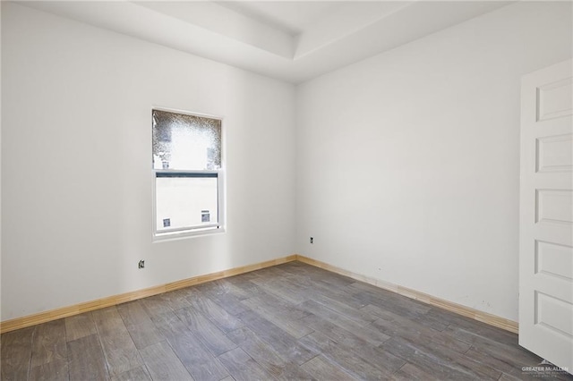 spare room with wood-type flooring