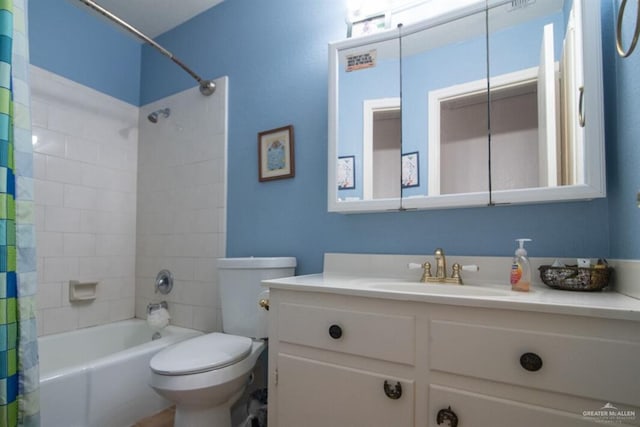 2517 E Mile 4th Rd, Mission, TX 78573 - full bath with shower / bath combo with shower curtain, toilet, and vanity