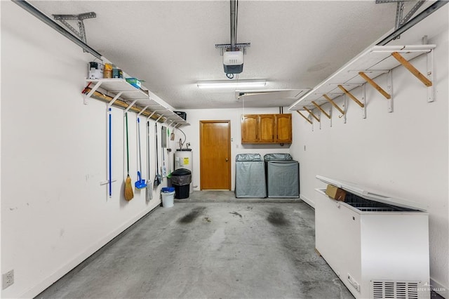 1923 Stadler Dr, Mission, TX 78572 - garage with independent washer and dryer, water heater, and a garage door opener