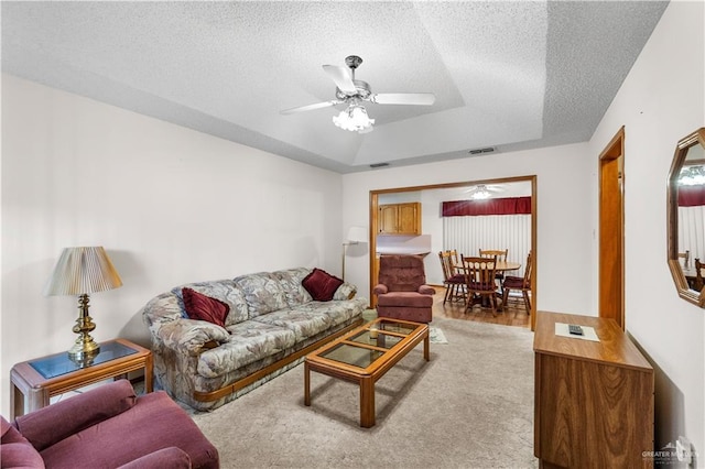 1923 Stadler Dr, Mission, TX 78572 - living area with ceiling fan and a textured ceiling