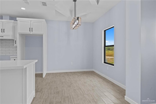 interior space with light hardwood / wood-style floors