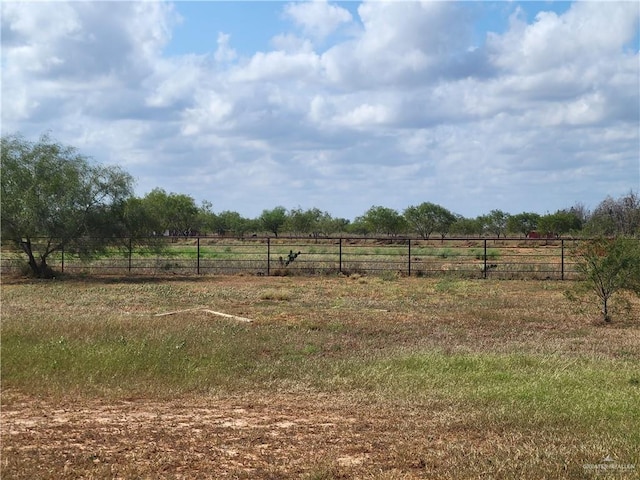 view of yard with a rural view