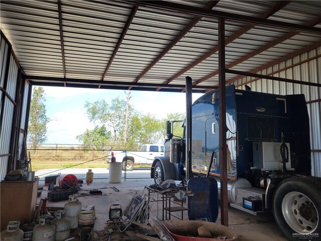 exterior space featuring a carport