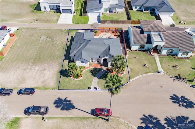 aerial view featuring a residential view