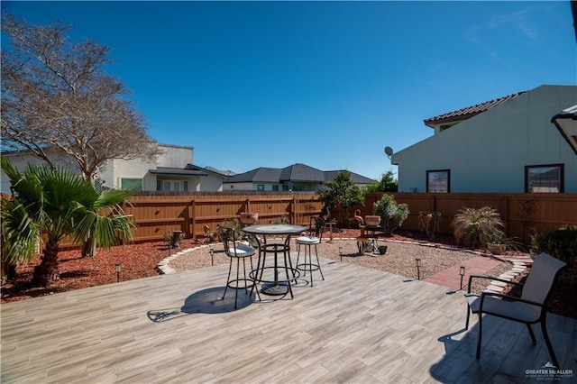 view of patio with a fenced backyard